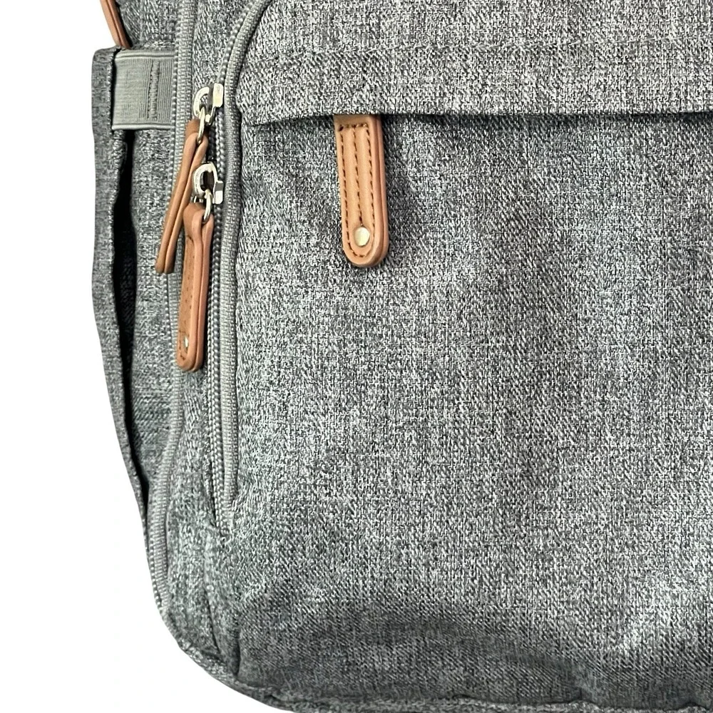 Ruvalino Baby Diaper Bag Backpack Gray Unisex Zip Compartments Multi-Pockets